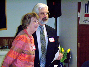 Marthe Kent with NH COSH Director Brian Mitchell.